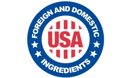 Supplier mark reading: foreign and domestic ingredients