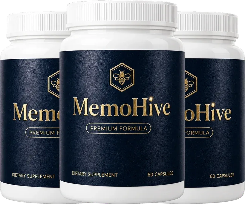 Three bottles of MemoHive Premium Formula